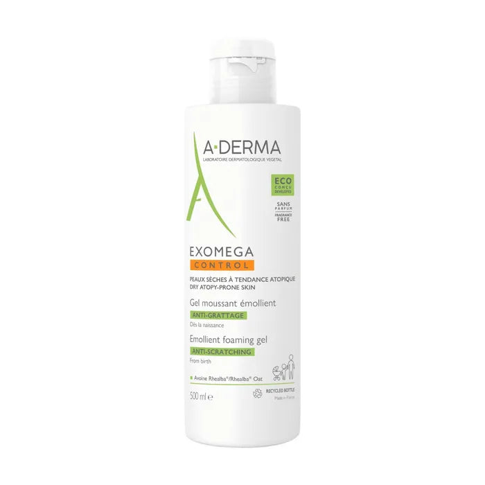 A-Derma Exomega Control Gel Moussant Émollient Flacon 500 ml