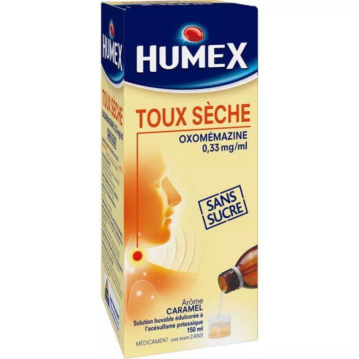 Humex Toux Sèche Oxomémazine 0,33 mg/ml Sirop Sans Sucre 150 ml