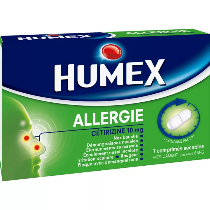 Humex Allergie Cétirizine 10 mg Comprimés x7