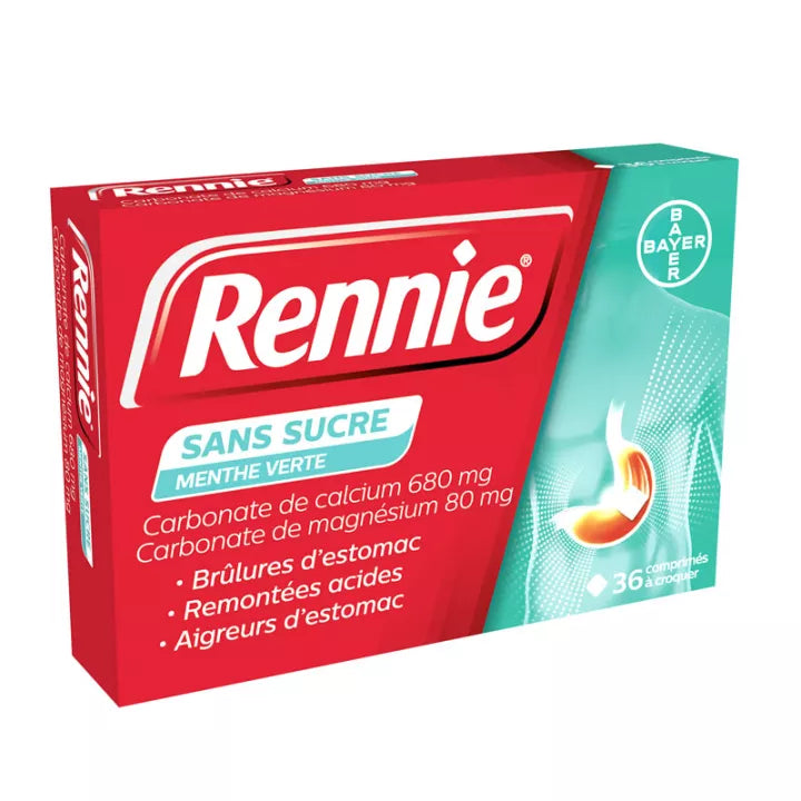 Rennie Sans Sucre 36 comprimés à croquer