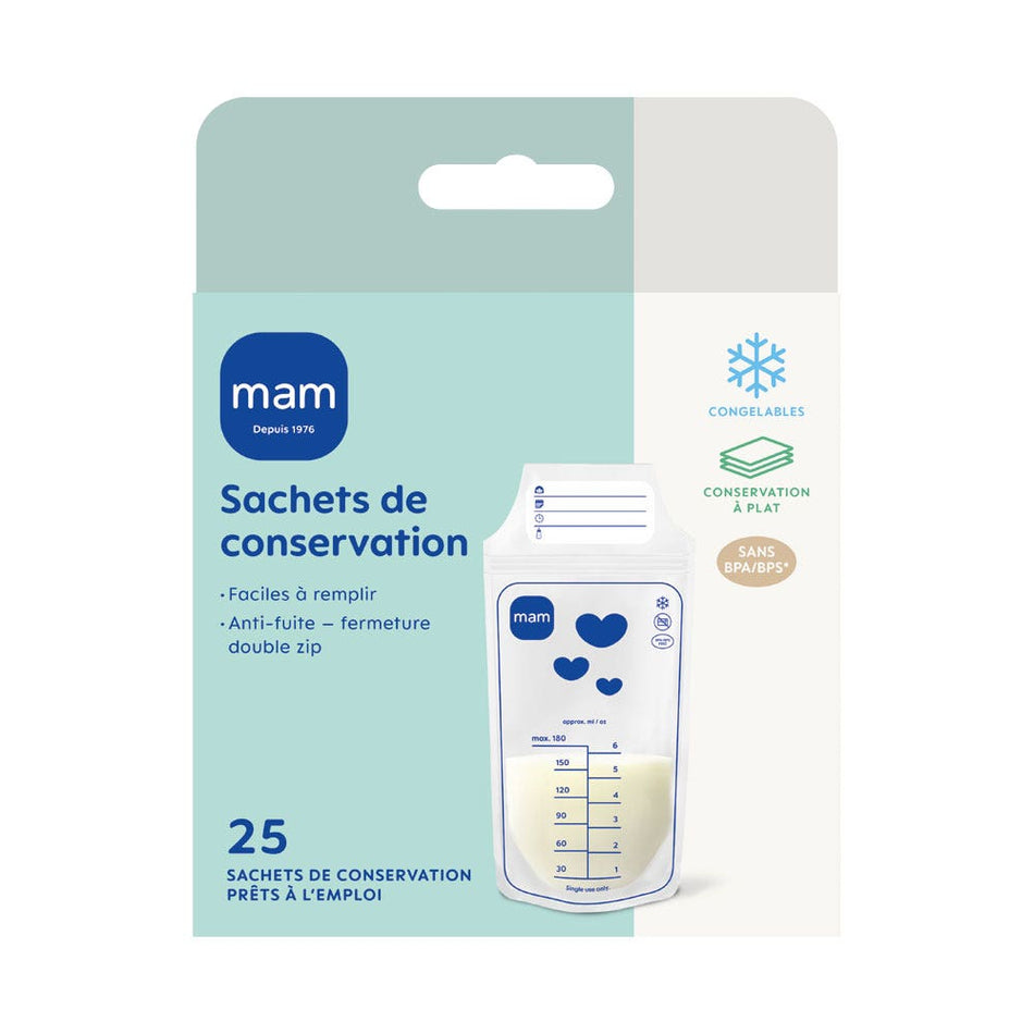 MAM Sachets de Conservation Lait Maternel 180 ml x25