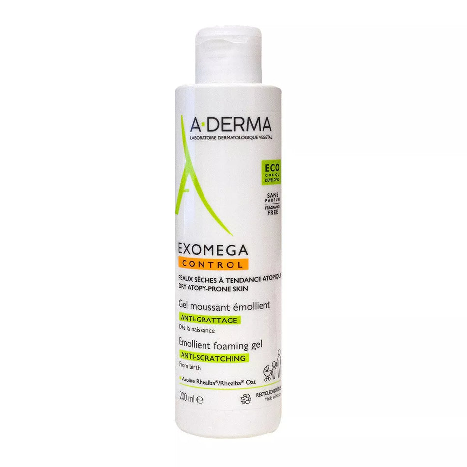 A-Derma Exomega Control Gel Moussant Émollient Flacon 200 ml