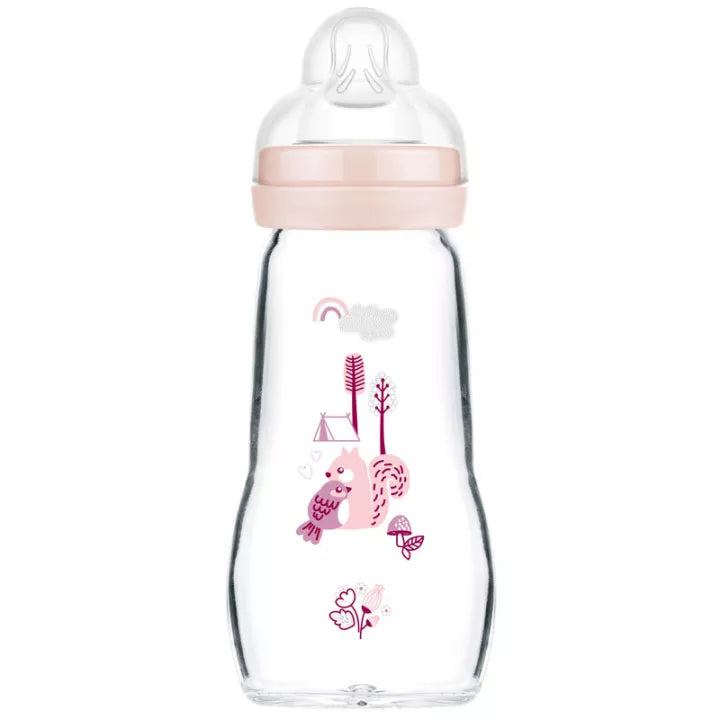 MAM Biberon Verre 1er Âge Débit 2 Bleu 260 ml