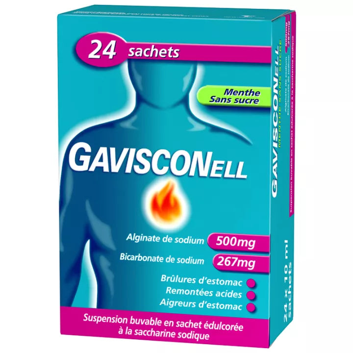 Gavisconell Menthe Sans Sucre Sachets 10 ml x24
