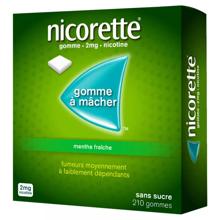 Nicorette Menthe Fraîche 2 mg Gomme Sans Sucre x105