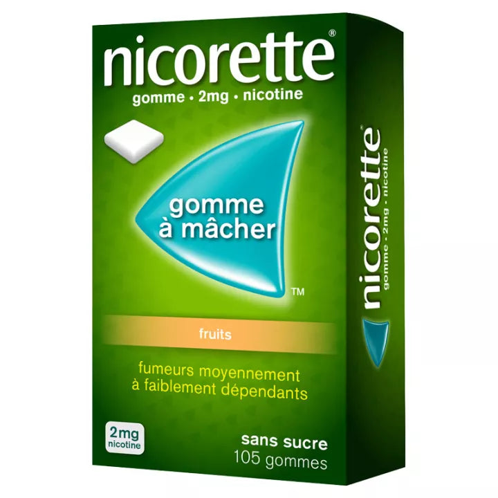 Nicorette Fruits 2 mg Gomme Sans Sucre x210