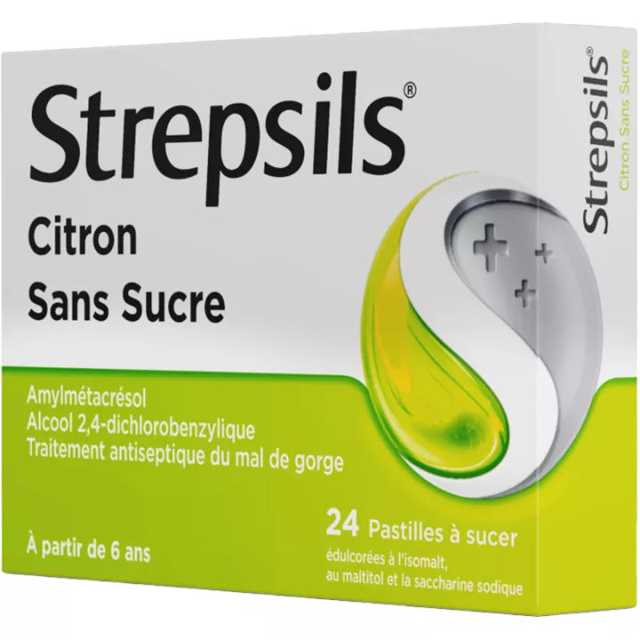 Strepsils Citron Sans Sucre Pastilles x24
