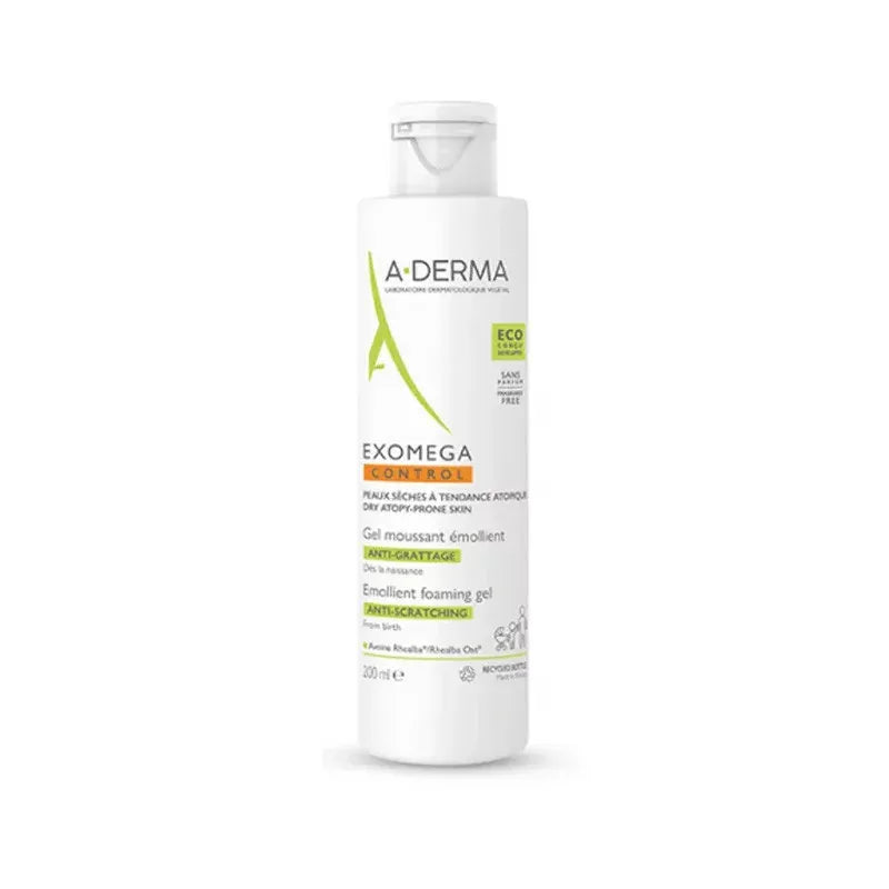 A-Derma Exomega Control Gel Moussant Émollient Flacon 200 ml