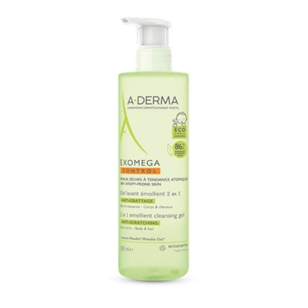 A-Derma Exomega Control Gel Lavant 2 en 1 Flacon 500 ml