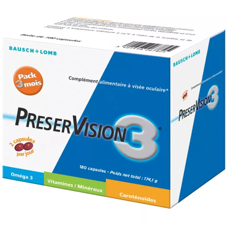 PreserVision 3 Complément Alimentaire Oculaire 180 capsules