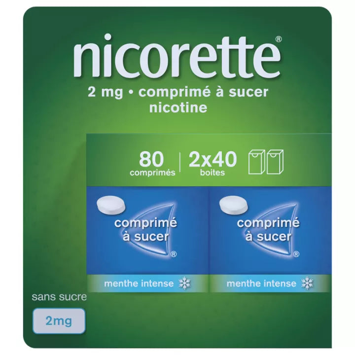 Nicorette Menthe 2 mg Comprimés à Sucer x80