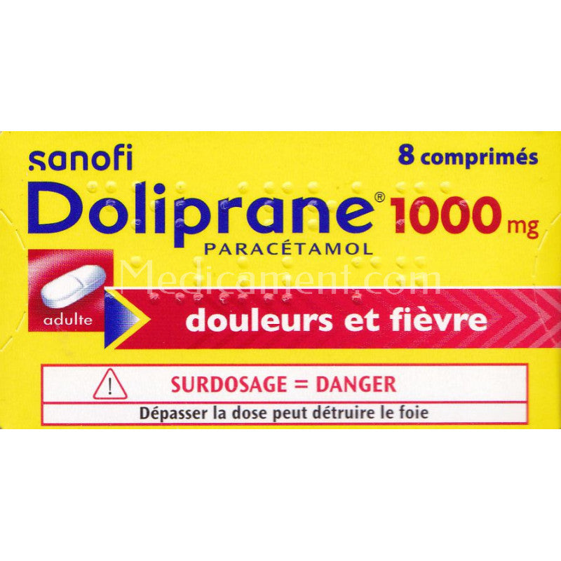 DOLIPRANE 1 000MG CPR 8