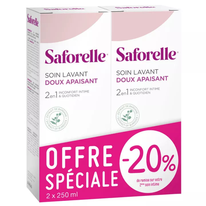 Saforelle Solution Lavante Douce Lot de 2 x 250 ml