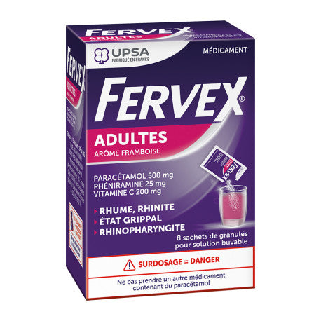 FERVEX ADULTES FRAMBOISE SACH 8