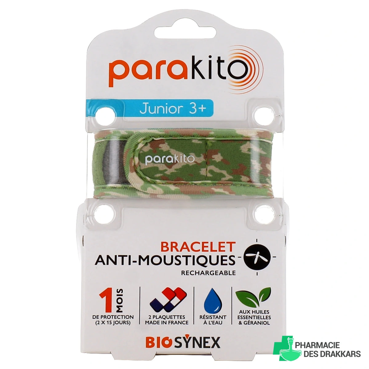 Parakito Bracelet Anti-Moustiques Rechargeable Junior Camouflage