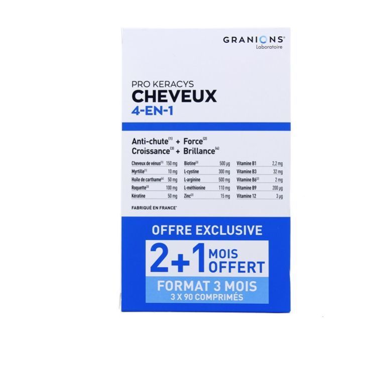 Granions Pro Keracys Cheveux 4 en 1 Cure 3 mois