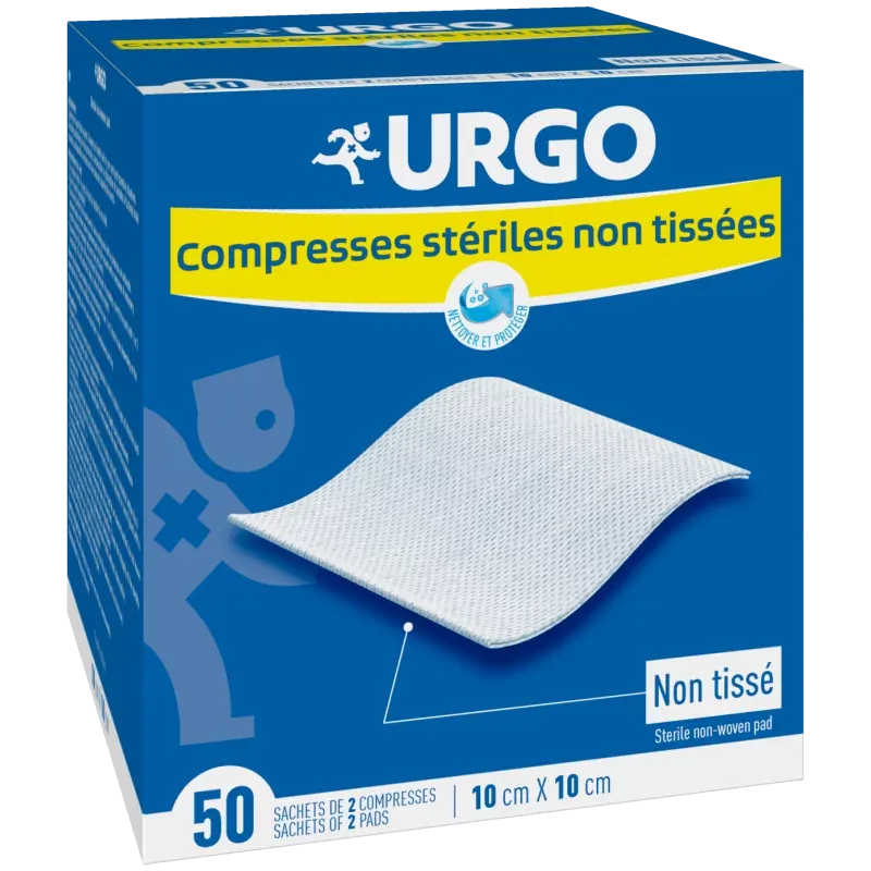 Urgo Compresses Stériles Non Tissées 10 x 10 cm x50
