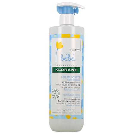 Klorane Bébé Lait de Toilette Sans Rinçage au Calendula – 750 ml