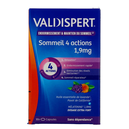Valdispert Mélatonine 4 Actions 1,9 mg – 30 Comprimés