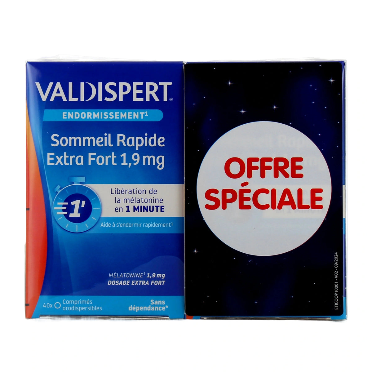 Valdispert Sommeil Rapide Mélatonine 1,9 mg – Lot de 2 x 40 Comprimés