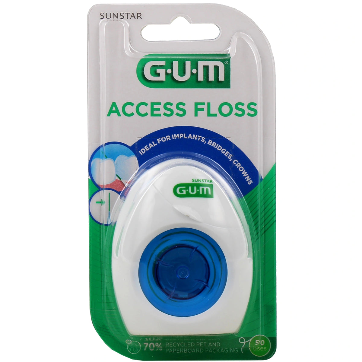 GUM Access Floss Fil Dentaire avec Passe-Fil 3200 – 50 m