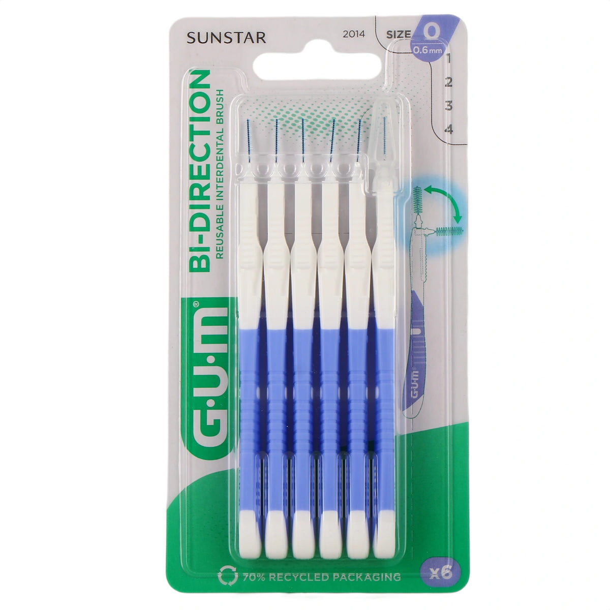 GUM Bi-Direction Brossettes Interdentaires Fines – 6 brossettes