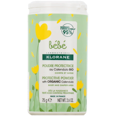 Klorane Bébé Poudre de Toilette Protectrice au Calendula – 75 g