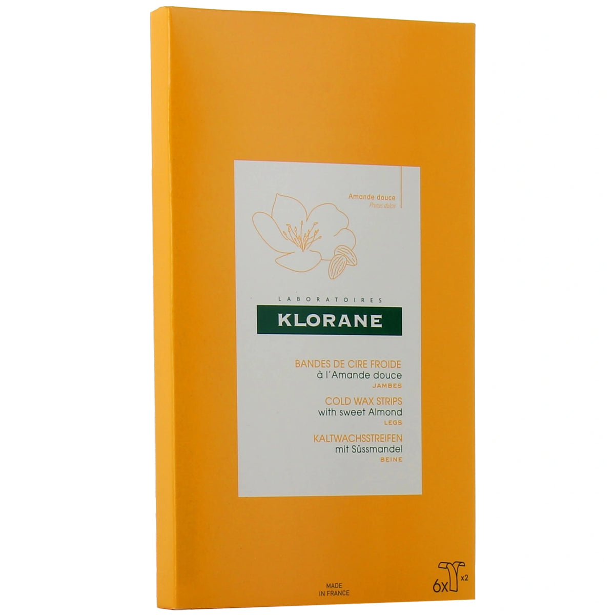 Klorane Cire Froide à l'Amande Douce Jambes – 6 doubles bandes