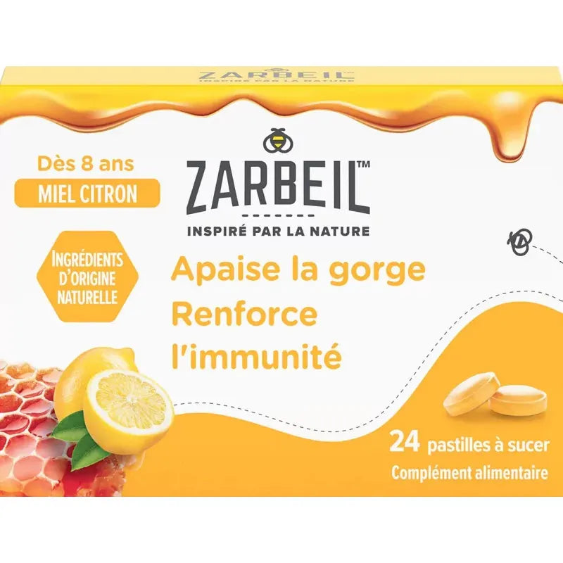 Zarbeil Gorge et Immunité Miel-Citron Pastilles x24